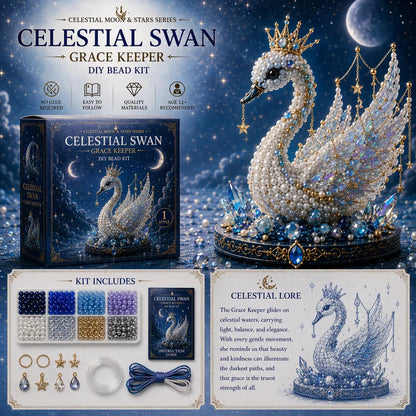 🔥Last Day: BUY 3 GET 1 FREE🌙 Moon Cat Luna Guardian DIY Bead Kit | Celestial Moon & Stars Series